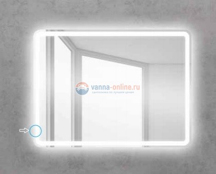 Зеркало BelBagno SPC-MAR-600-800-LED-BTN 60 x 80 см со встроенным светильником и кнопочным выключателем