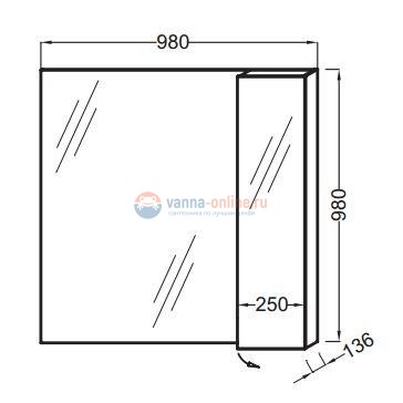 Зеркало Jacob Delafon Soprano 100 EB1337-NF, с полками Зеркало Jacob Delafon Soprano 100 EB1337-NF, с полками