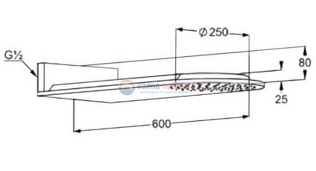 Верхний душ Kludi A-Qa 6487005-00 25 см нестандартный, плоский 2.5 мм, 1 струя, цвет хром Верхний душ Kludi A-Qa 6487005-00 25 см нестандартный, плоский 2.5 мм, 1 струя, цвет хром