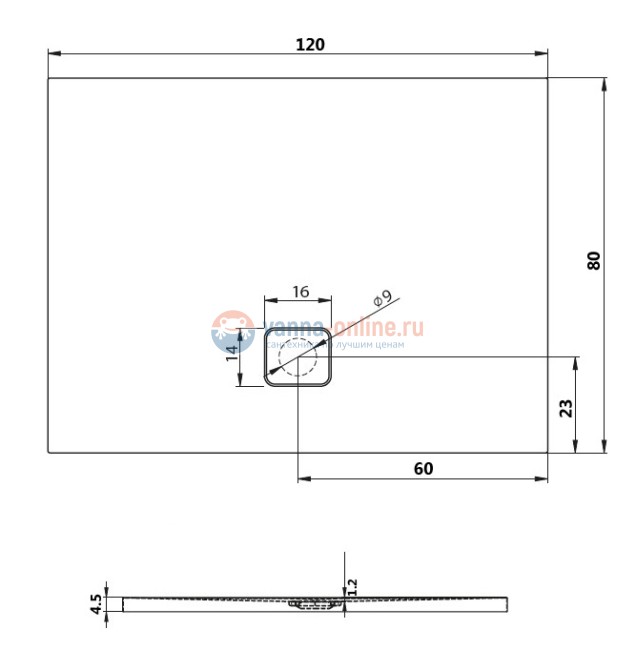 Душевой поддон Riho Basel 406 120 x 80 см DC161600000000S акриловый, прямоугольный, цвет черный глянцевый