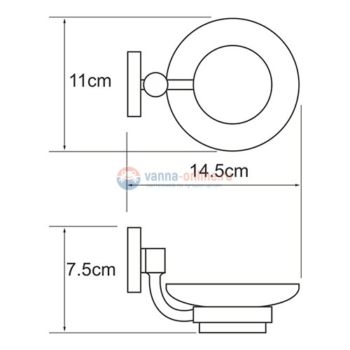 Мыльница стеклянная WasserKRAFT Rhein 6229 Мыльница стеклянная WasserKRAFT Rhein 6229