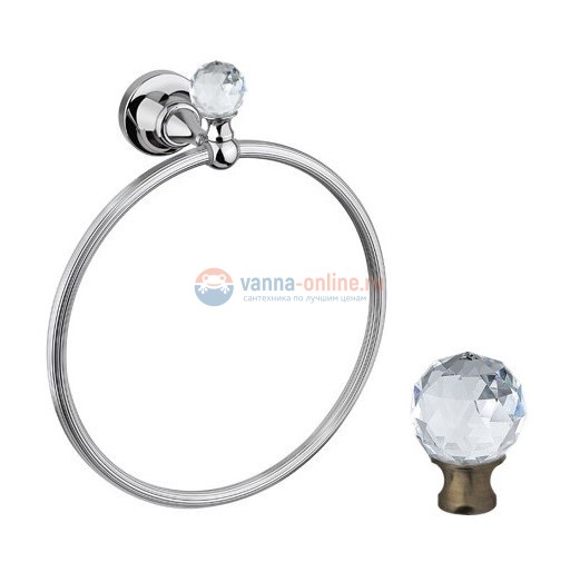 Полотенцедержатель кольцо Cezares Olimp RN-02-Sw цвет бронза, ручки Swarovski Полотенцедержатель кольцо Cezares Olimp RN-02-Sw цвет бронза, ручки Swarovski