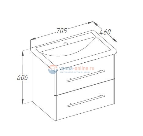 Тумба с раковиной Opadiris Smile Арабеско 70