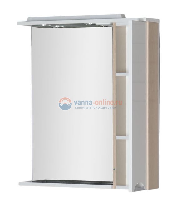 Зеркало-шкаф Aquanet Гретта new 75 00173986,правый, цвет светлый дуб