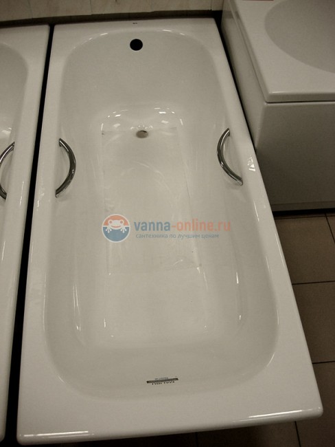 Чугунная ванна Roca Malibu 170x75 см 2309G000R, с отверстиями для ручек