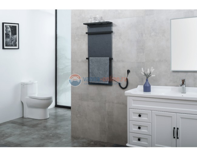 Полотенцесушитель электрический Black&White Moon N-388GM, 40 x 90 см, темно-серый мрамор Полотенцесушитель электрический Black&White Moon N-388GM, 40 x 90 см, темно-серый мрамор