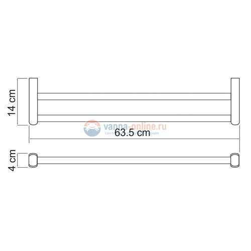 Полотенцедержатель WasserKRAFT Berkel 6840, двойной