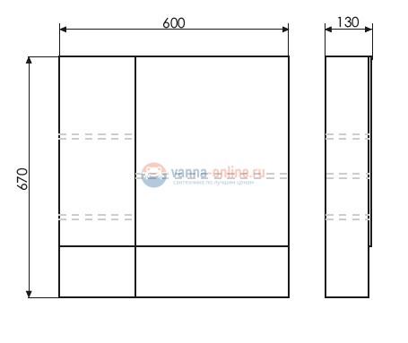 Зеркальный шкаф Comforty Ницца 60 сосна лоредо