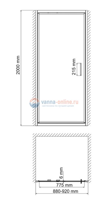 Душевая дверь WasserKRAFT Salm 27I04, поворотно-складная, 90 х 200 см