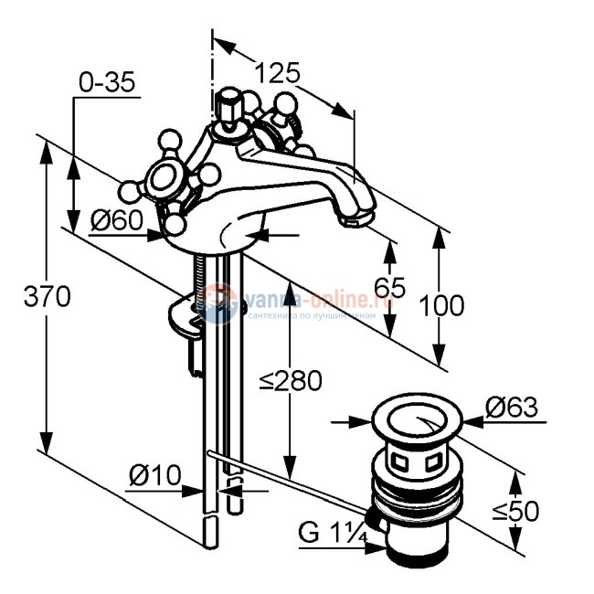 Смеситель Kludi Adlon 510120520 для раковины, хром Смеситель Kludi Adlon 510120520 для раковины, хром