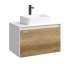 Тумба с раковиной Aqwella Mobi 80 см, фасад дуб балтийский, корпус белый