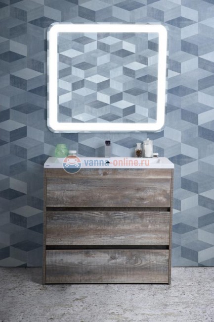 Тумба с раковиной Art&Max Family-900-3C-PIA-PE, 90 x 47 x 84.5 см напольная, бежево-серый (Pino Esotica)