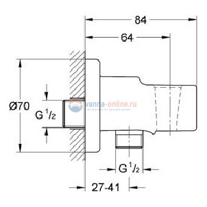 Гигиенический душ GROHE BauCurve 123072 со смесителем (4 в 1)
