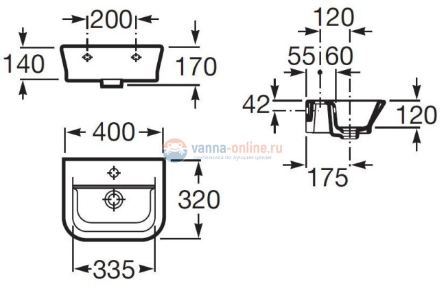 Раковина Roca Gap 40х32 см мини 327478000