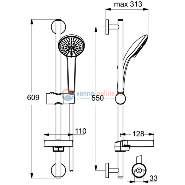 Душевой гарнитур Ideal Standard IDEALRAIN SOFT B9415AA Душевой гарнитур Ideal Standard IDEALRAIN SOFT B9415AA