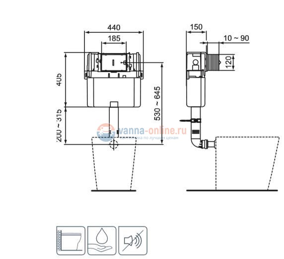 Встраиваемый бачок Ideal Standard PROSYS R014167 Встраиваемый бачок Ideal Standard PROSYS R014167
