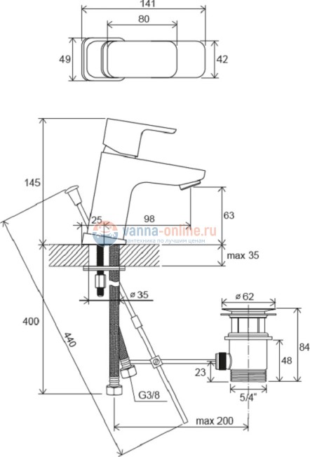 Смеситель для раковины Ravak 10° Free -TD F 011.00 с донным клапаном, хром Смеситель для раковины Ravak 10° Free -TD F 011.00 с донным клапаном, хром