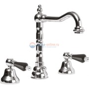 Смеситель Cezares DIAMOND-BLS2-01-Sw-N для раковины, хром, ручки Swarovski Nero Смеситель Cezares DIAMOND-BLS2-01-Sw-N для раковины, хром, ручки Swarovski Nero