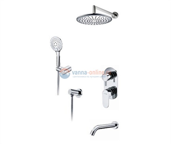 Душевая система WasserKRAFT A175868, скрытый монтаж, хром Душевая система WasserKRAFT A175868, скрытый монтаж, хром