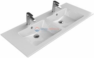 Раковина Cerastyle Ibiza 121, две чаши, белый, 050700-u-01 Раковина Cerastyle Ibiza 121, две чаши, белый, 050700-u-01