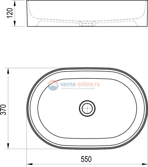 Раковина Ravak Ceramic Slim O XJX01155001, 55 х 37 см, цвет белый
