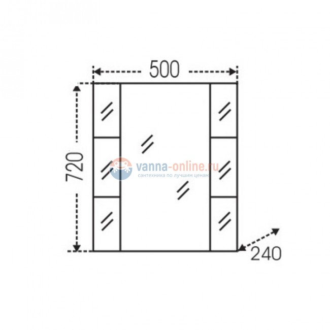 Зеркальный шкаф СаНта Герда 50 101018 с подсветкой, цвет белый