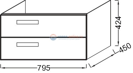 Тумба для раковины Jacob Delafon Rythmik EB1303-E70 цвет Арлингтонгский Дуб
