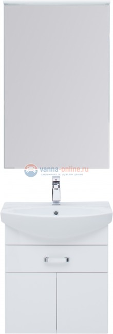 Тумба с раковиной Aquanet Ирис 60, 1 ящик, 2 дверцы, 00198381