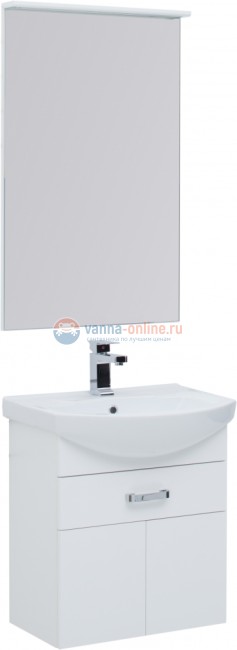 Тумба с раковиной Aquanet Ирис 60, 1 ящик, 2 дверцы, 00198381