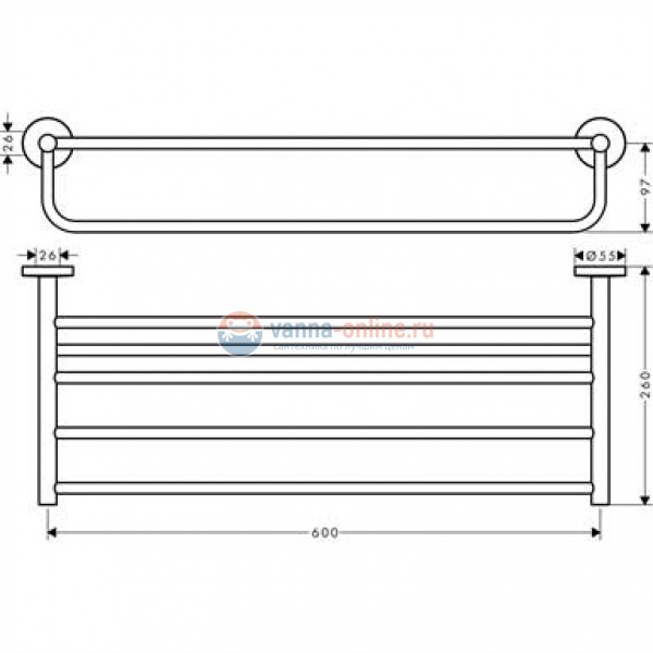 Полка Hansgrohe Logis 41720000 с держателем для полотенец