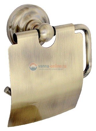 Держатель туалетной бумаги Fixsen Retro FX-83810 с крышкой, бронза