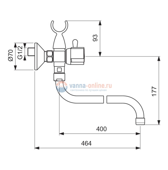 Смеситель Vidima ЭКО (Eco) BA164AA для ванны и душа с душевым гарнитуром, поворотный излив, хром Смеситель Vidima ЭКО (Eco) BA164AA для ванны и душа с душевым гарнитуром, поворотный излив, хром