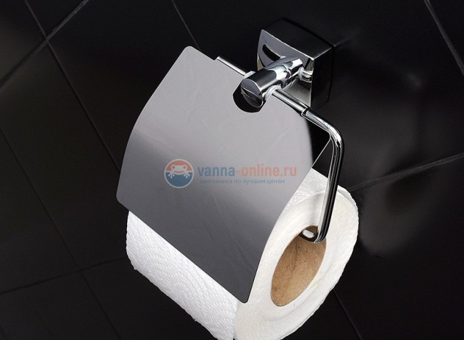 Держатель туалетной бумаги Fixsen Kvadro FX-61310 с крышкой Держатель туалетной бумаги Fixsen Kvadro FX-61310 с крышкой