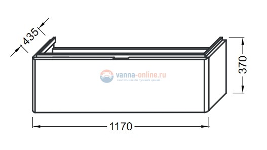 Тумба Jacob Delafon Reve 117 см,  EB564-270, серый ясень