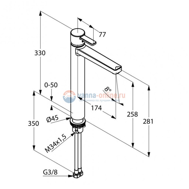 Смеситель Kludi Zenta 382570575 для раковины, с донным клапаном, высота излива 25.8 см Смеситель Kludi Zenta 382570575 для раковины, с донным клапаном, высота излива 25.8 см