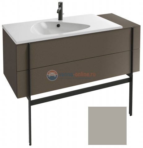 Тумба под раковину Jacob Delafon Nouvelle Vague 120 EB3033-G72, 2 ящика, с выступом, цвет - белая глина глянцевый