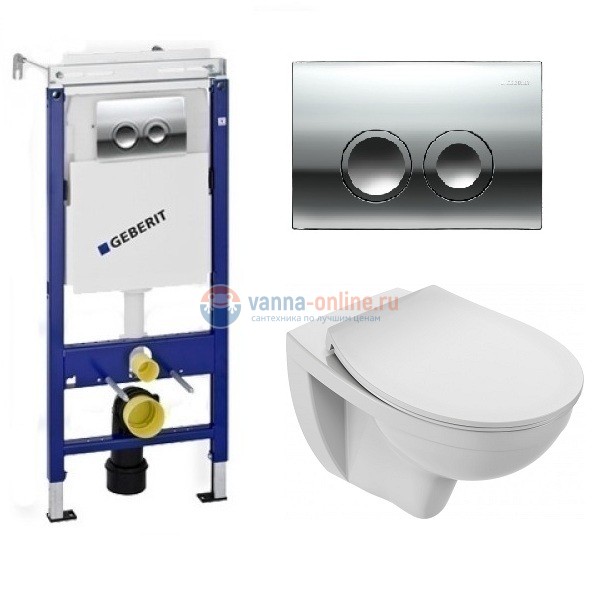 Инсталляция Geberit с безободковым унитазом Jacob Delafon Patio EDV102-00, сиденье микролифт, комплект 