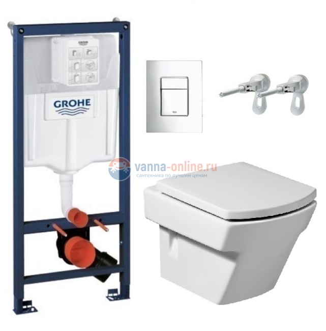 Инсталляция Grohe с унитазом Roca Hall 346627000, сиденье микролифт, комплект 38775001/7.3466.2.700.0/7.8016.2.200.4 Инсталляция Grohe с унитазом Roca Hall 346627000, сиденье микролифт, комплект 38775001/7.3466.2.700.0/7.8016.2.200.4