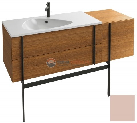 Тумба под раковину Jacob Delafon Nouvelle Vague 145 EB3037RU-G97, 3 ящика, с выступом, цвет - бежевый глянцевый