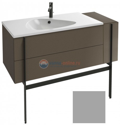 Тумба под раковину Jacob Delafon Nouvelle Vague 120 EB3034-S46, 3 ящика, с выступом, цвет - пепельный сатин