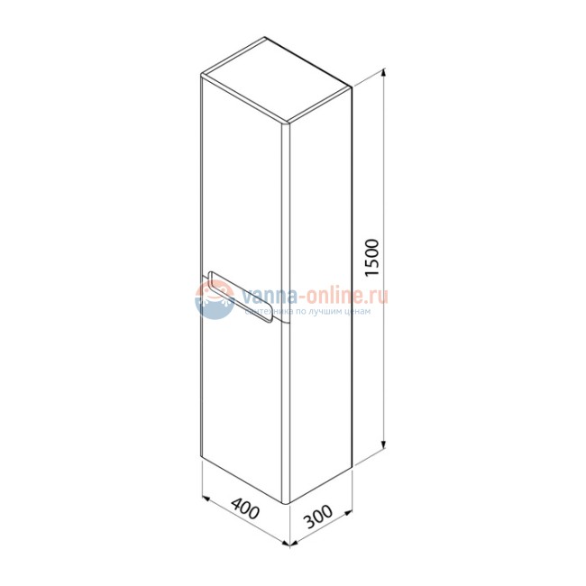 Пенал Iddis Edifice EDI40G0i97 40 см подвесной, фисташково-серый Пенал Iddis Edifice EDI40G0i97 40 см подвесной, фисташково-серый