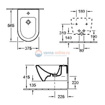Биде Villeroy&Boch Subway 2.0 5400 0001, подвесное Биде Villeroy&Boch Subway 2.0 5400 0001, подвесное