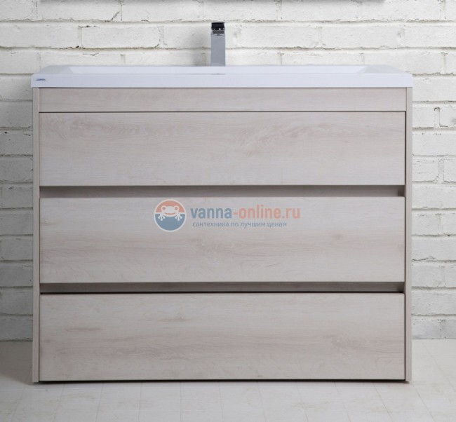 Тумба с раковиной Art&Max Family-900-3C-PIA-PB, 90 x 47 x 84.5 см напольная, бежевый (Pino Bianco)