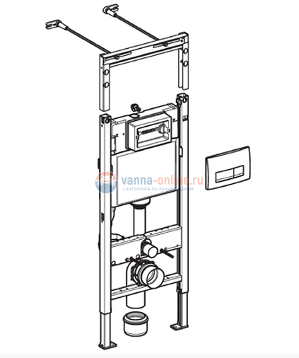 Инсталляция Geberit Duofix Платтенбау 458.125.21.1 UP100 с клавишей Delta 51 (хром глянец)
