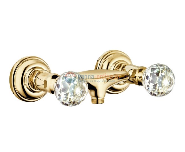 Смеситель Kludi Adlon 5161045G4 для душа, ручки хрусталь, цвет золото 23 карата Смеситель Kludi Adlon 5161045G4 для душа, ручки хрусталь, цвет золото 23 карата