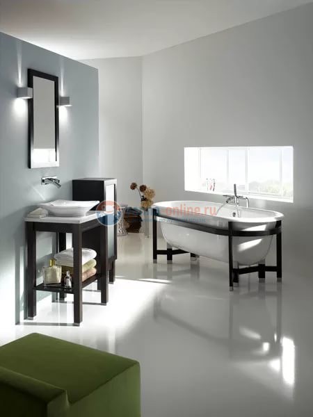 Ванна чугунная Jacob Delafon CLEO TELLIEUR E2945-00, 175 х 80 см на раме из массива бука