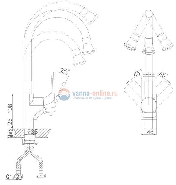 Смеситель D&K Berlin Kunste DA1432913 для кухни