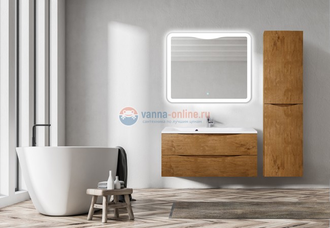 Тумба с раковиной BelBagno Marino MARINO-1200-2C-SO-RN-P, 120 х 45 х 55 см, Rovere Nature - светло-коричневый