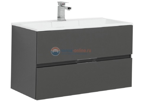 Тумба под раковину Aquanet Алвита 90 240111, цвет серый антрацит