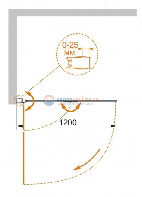 Душевая шторка на ванну Cezares Eco-O-V-21-120/140-P-Cr 120x140 см стекло матовое